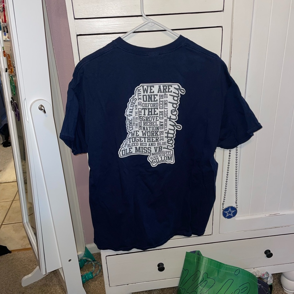 Blue ole miss volleyball tee